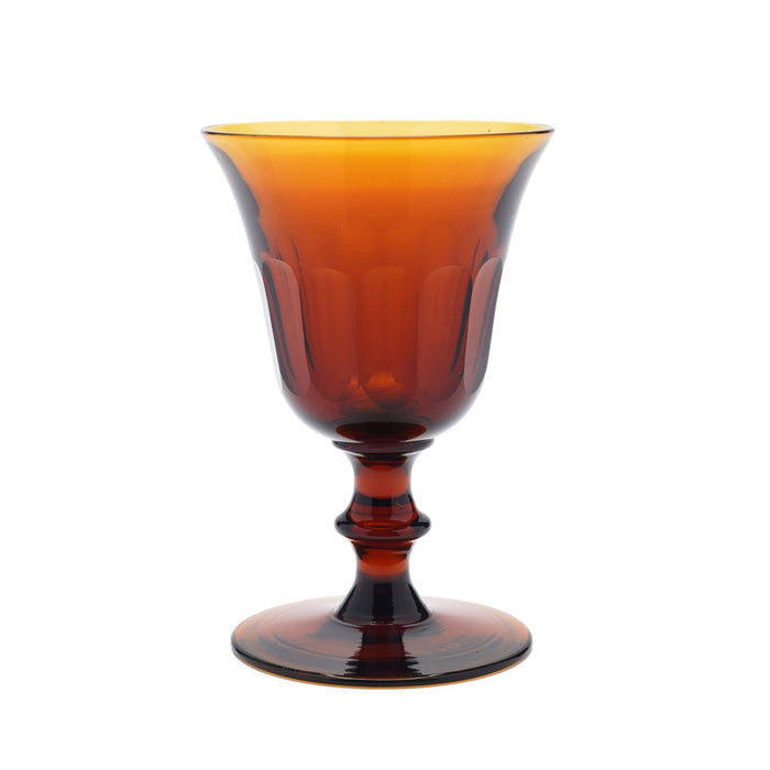 Set of amber glass stemware with decanter attributed to Phineas Dummer (c. 1830)