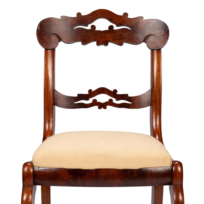 Pair of Boston slip seat mahogany side chairs (1830-45)