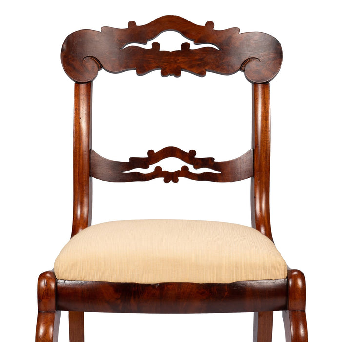 Pair of Boston slip seat mahogany side chairs (c. 1830-45)