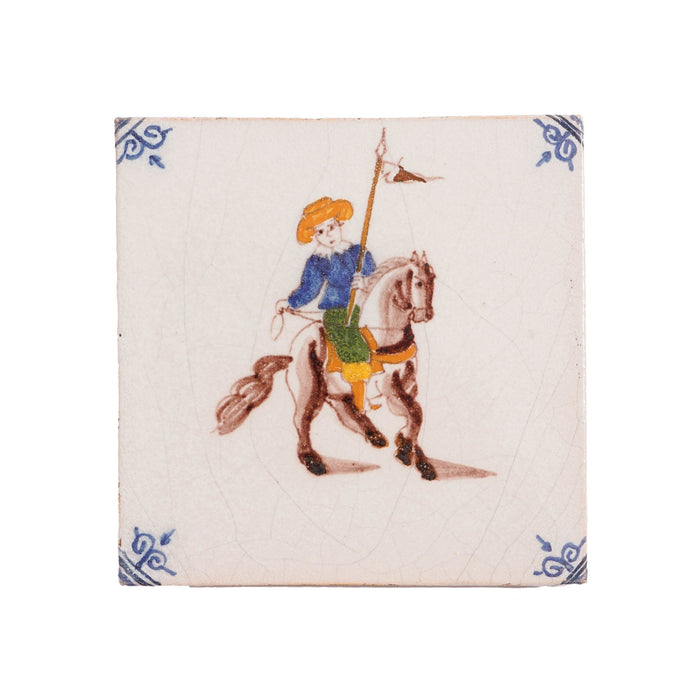 Set of 6 Old Dutch Hand Painted Delft Tiles by Royal Tichelaar Makkum, c. 1880