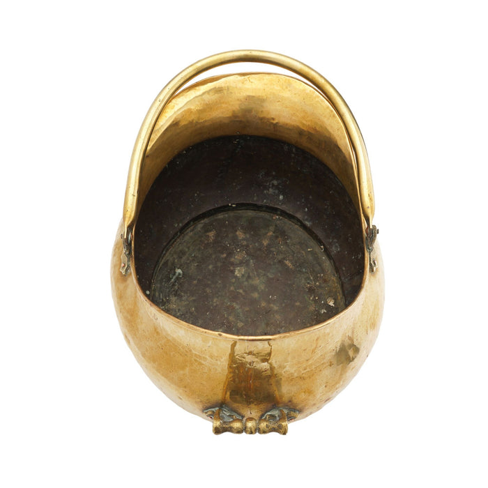 English brass helmet form coal hod (1800's)