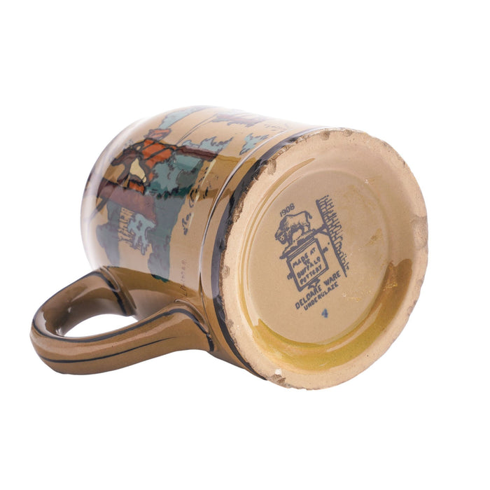 Deldare Ware "Breaking Cover" hunt scene mug by Buffalo Pottery (1908)