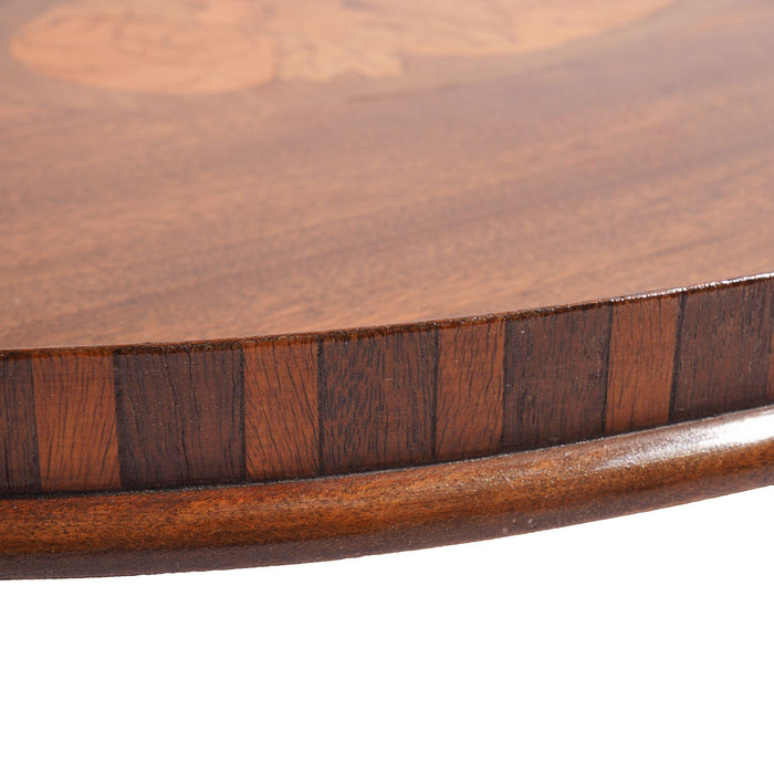 English inlaid serving tray with brass handles (c. 1800's)