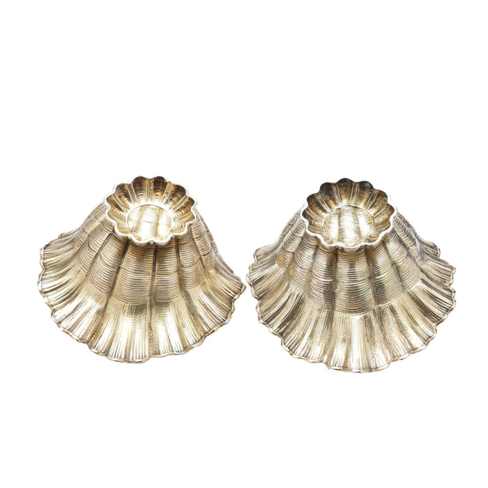 Pair of silver vermeil shell form open salts by Wilkens (c. 1880)