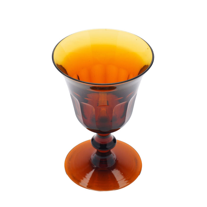 Set of amber glass stemware with decanter attributed to Phineas Dummer (c. 1830)