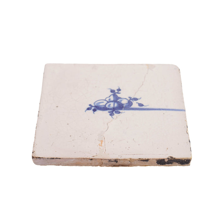 Set of 4 rare Delft tiles of fruit (c. 1600's)