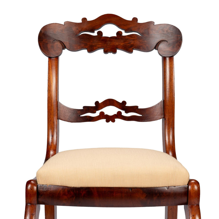 Pair of Boston slip seat mahogany side chairs (c. 1830-45)