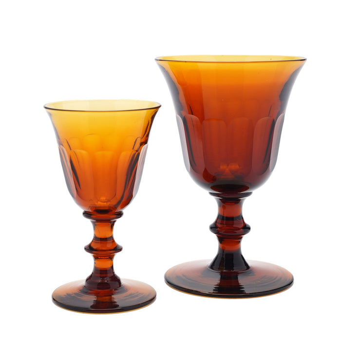 Set of amber glass stemware with decanter attributed to Phineas Dummer (c. 1830)