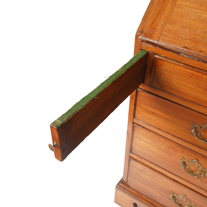 English George III Chippendale slant front secretary desk with glazed astragal doors (c. 1770)