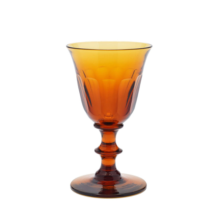 Set of amber glass stemware with decanter attributed to Phineas Dummer (c. 1830)