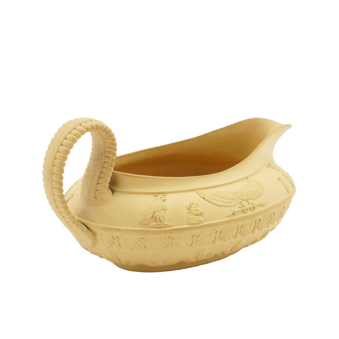 Caneware creamer and covered sugar bowl in the Egyptian taste by Schiller & Gerbing (c. 1835)