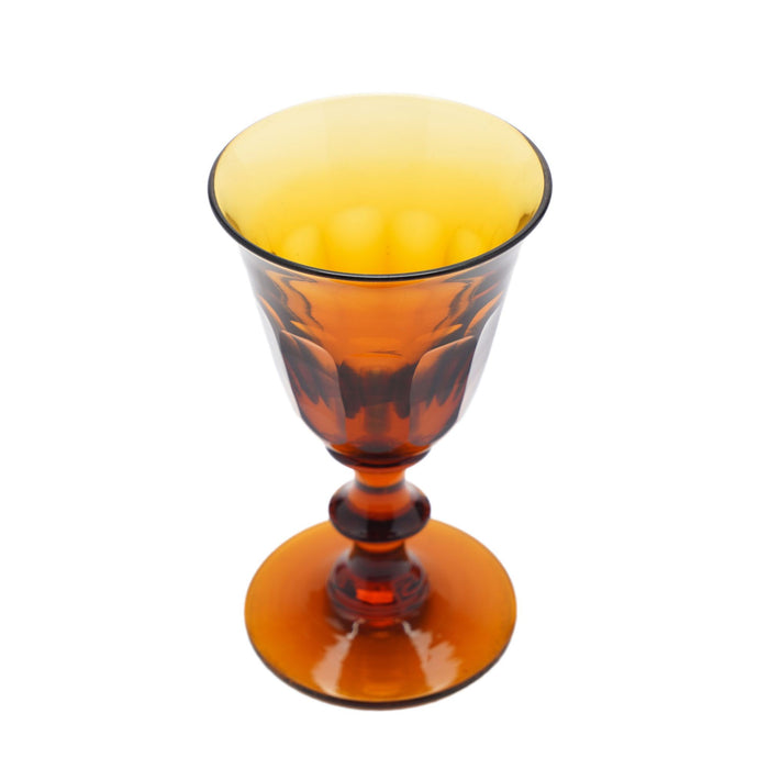 Set of amber glass stemware with decanter attributed to Phineas Dummer (c. 1830)