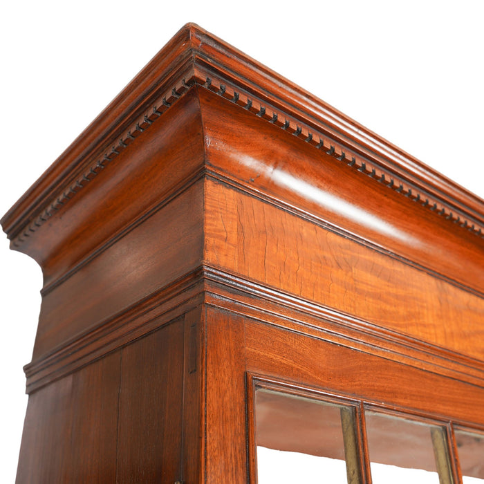 English George III Chippendale slant front secretary desk with glazed astragal doors (c. 1770)