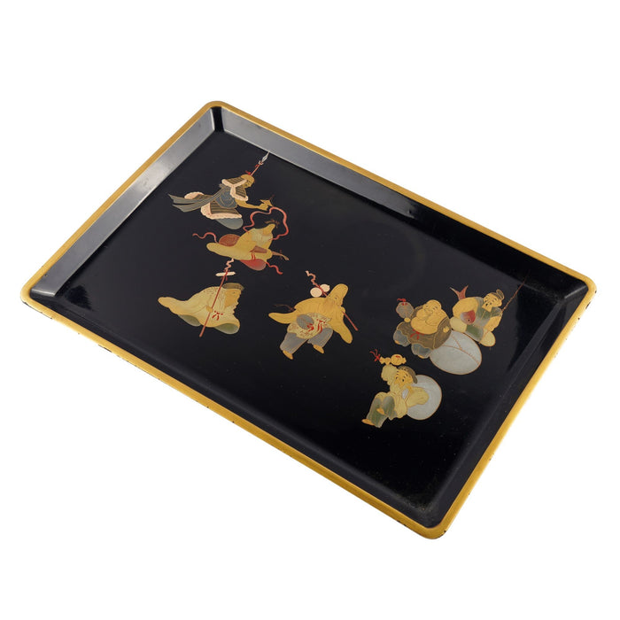 Japanese urushi lacquered & decorated tray (c. 1900's)