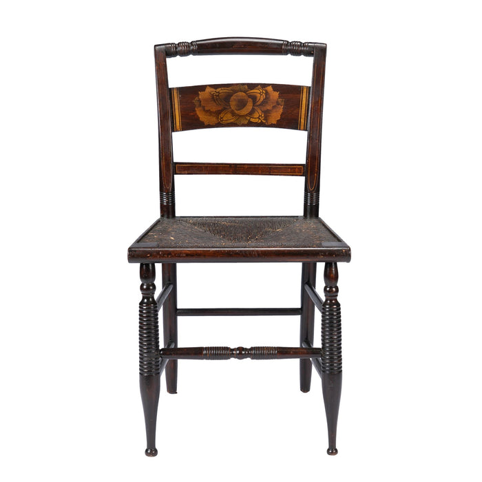 Connecticut Valley Hitchcock rush seat side chair (c. 1820)