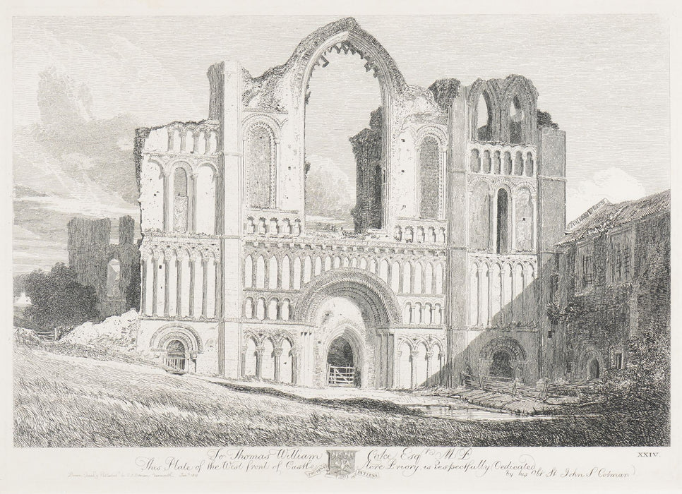 West Front of Castle Acre Priory by John Sell Cotman (1813)