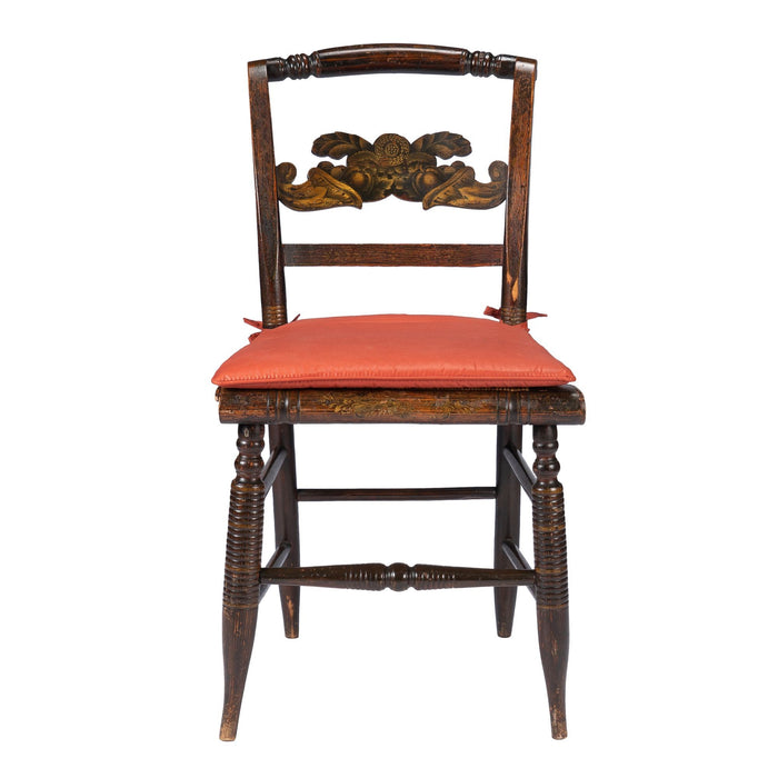 Connecticut Valley rush seat painted Hitchcock side chair (c. 1830)