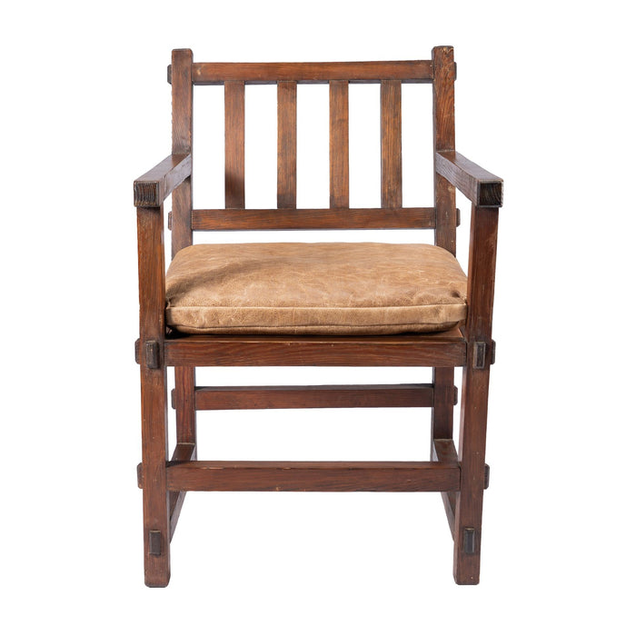 Arts & Crafts upholstered seat armchair attributed to the Tobey Furniture Company (1902)