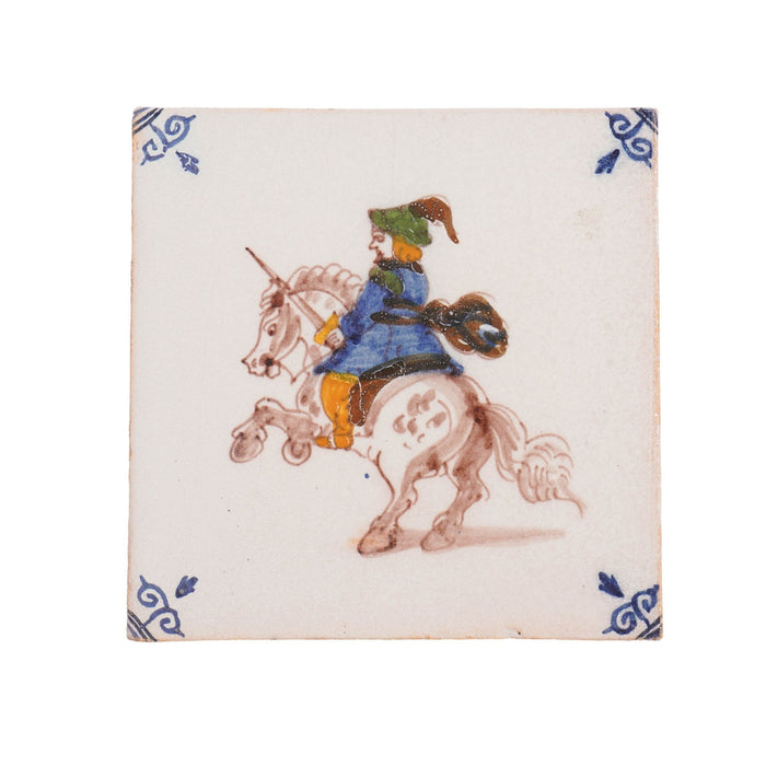 Set of 6 Old Dutch Hand Painted Delft Tiles by Royal Tichelaar Makkum, c. 1880