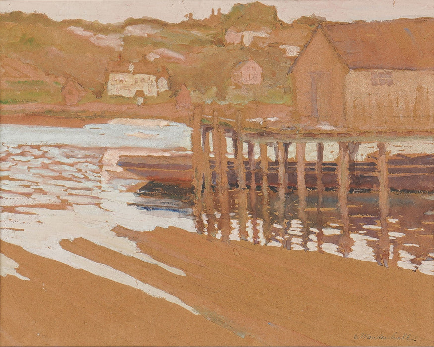View of the piers in Rockport, Massachusetts by Emma Mendenhall (c. 1910)
