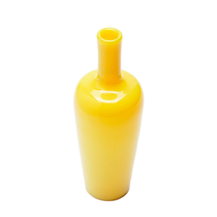 Italian blown cadmium yellow glass bar bottle (c. 1950)