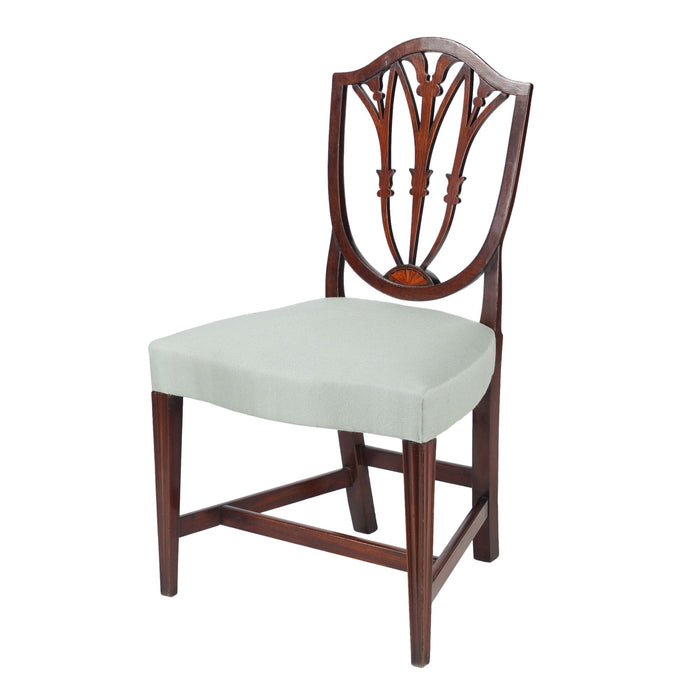 English or Scottish Hepplewhite mahogany shield back side chair (c. 1780)