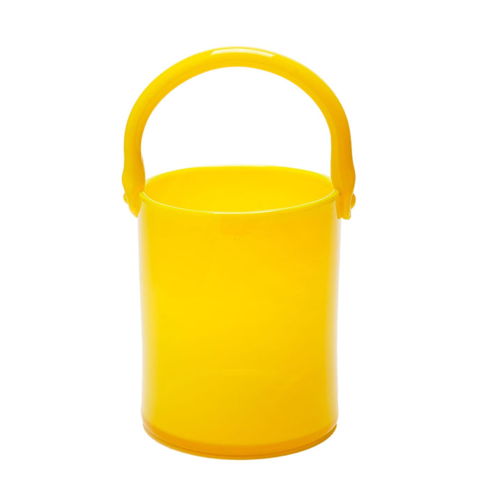 Blown yellow opaline glass pail (c. 1950)