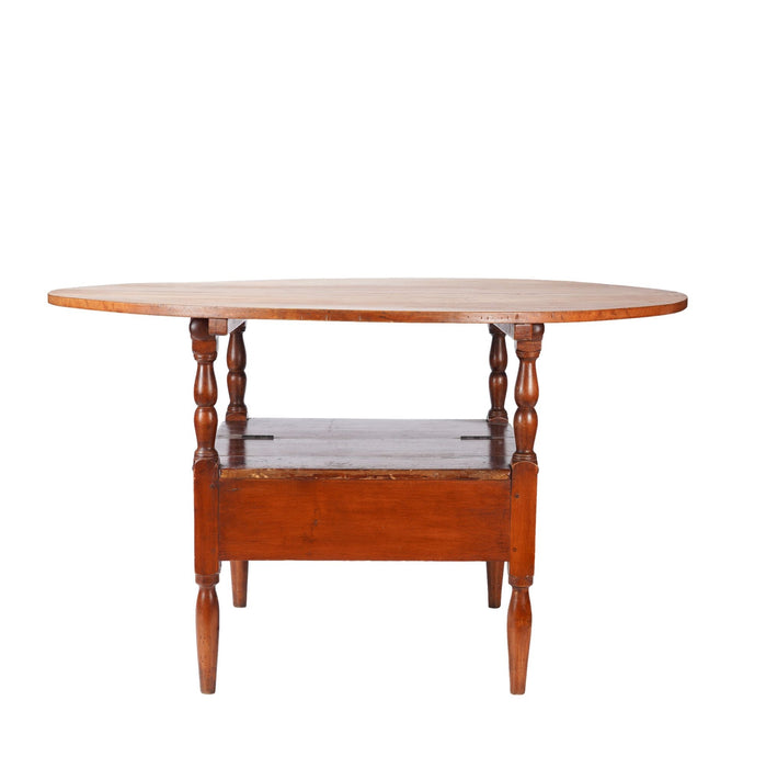 Delaware Valley metamorphic table/chair tilt top Monk's Bench in cherry (c. 1900's)