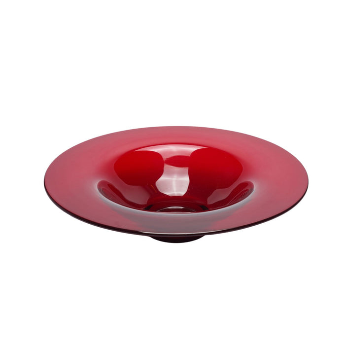 Selenium red blown glass center bowl by Steuben (c. 1930)