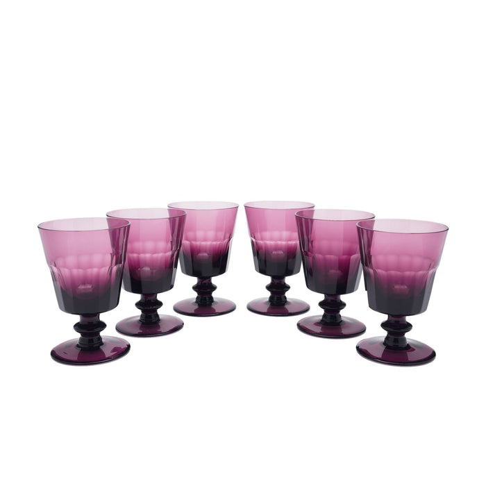 Set of 6 amethyst glass goblets by William Yeoward (1980-90)