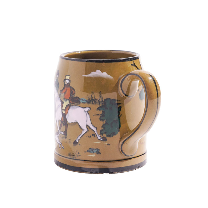 Deldare Ware "Breaking Cover" hunt scene mug by Buffalo Pottery (1908)