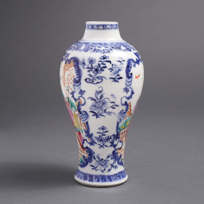 Chinese export baluster form garniture vase with figural scenes (c. 1780)