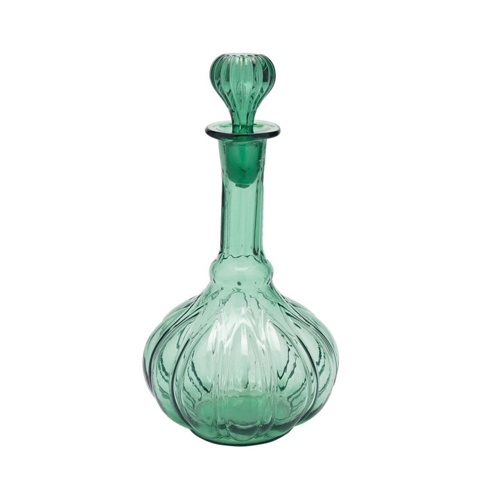 English mold blown green glass decanter (c. 1840)