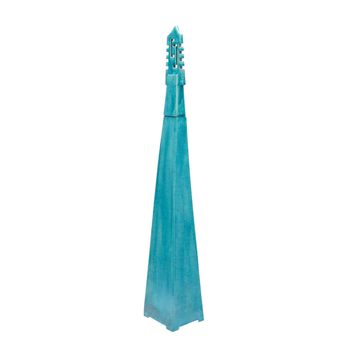 Turquoise glazed studio ceramic two part obelisk (c. 1950)