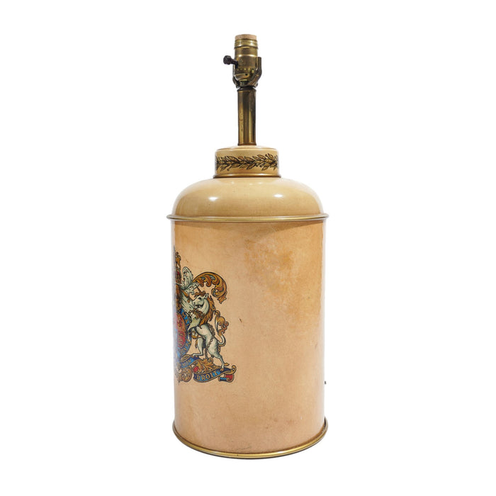 English tole tea caddy style lamp (c. 1950's)