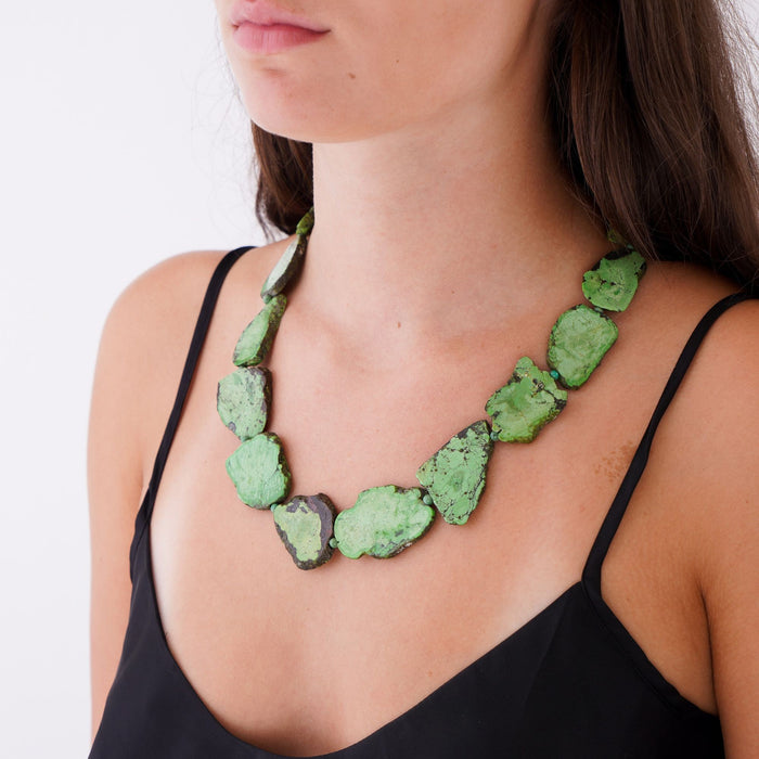 Chinese Green Mountain turquoise necklace