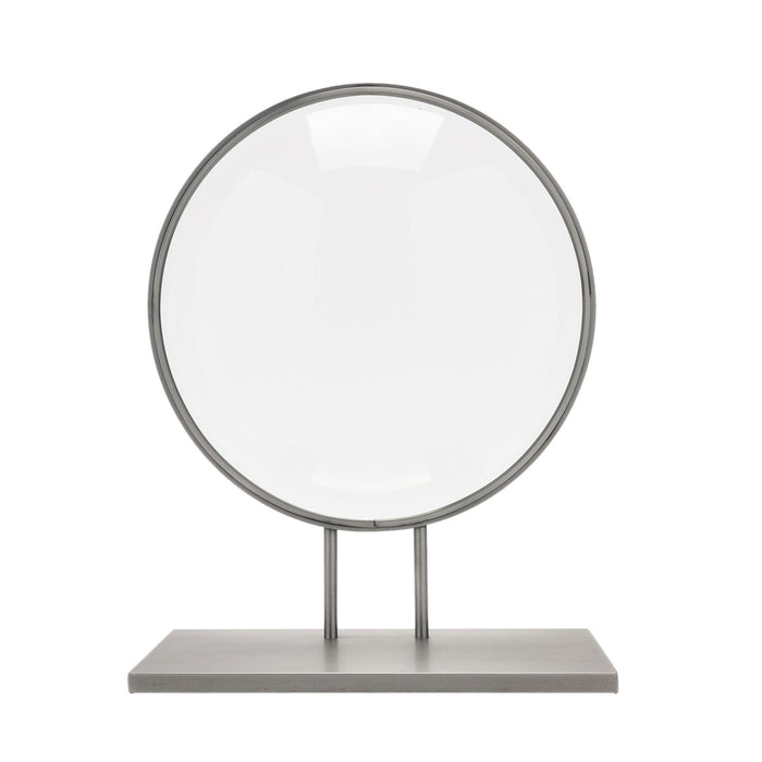 Ground & Polished Convex Glass Lens Mounted On A Custom Stand