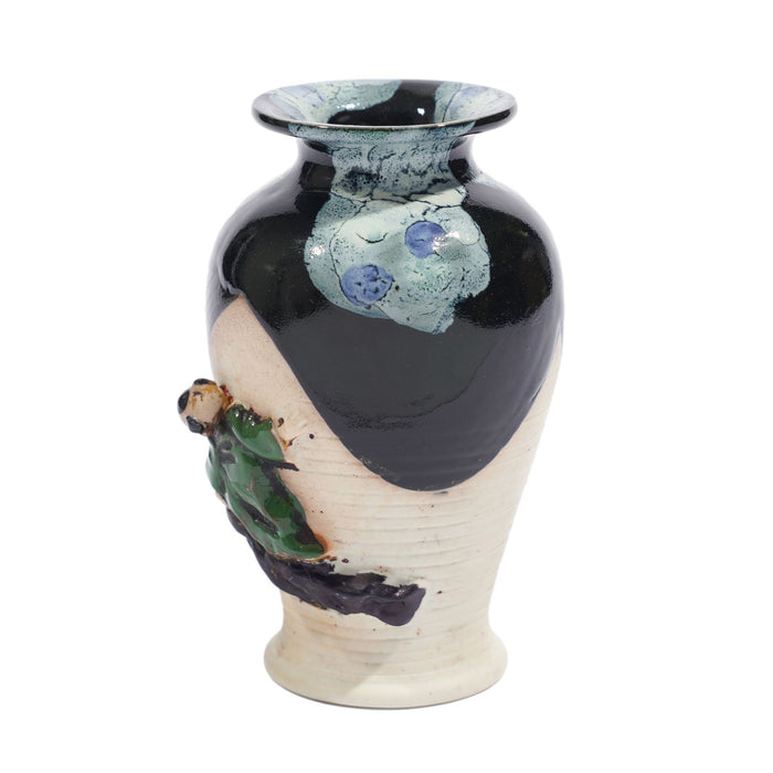 Japanese Sumida Gawa vase with a climbing figure (c. 1890)