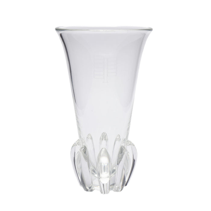 Blown & etched glass lotus vase by Steuben (c. 1942)