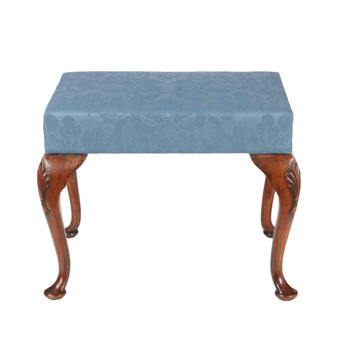 English Queen Anne upholstered stool (c. 1850)