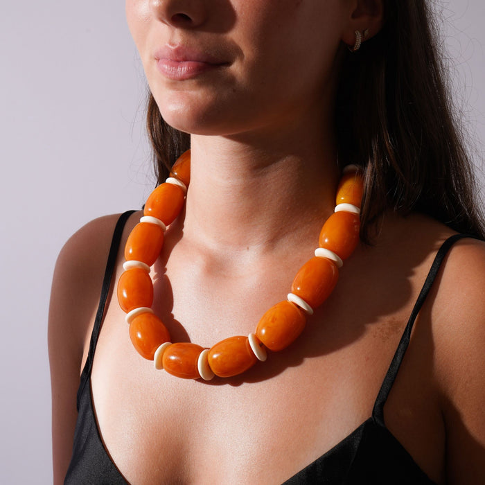 Baltic amber and camel bone necklace