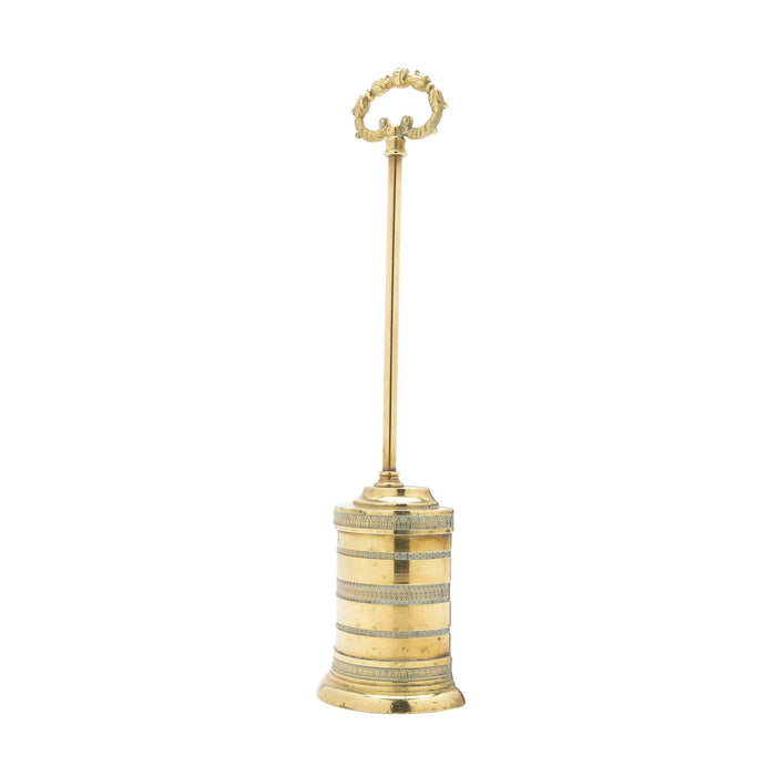 French engine turned cast brass doorstop (c. 1800)