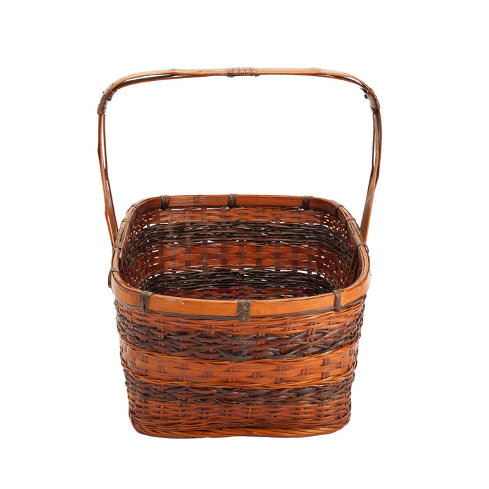 Intricately woven Japanese art basket (1900-50)