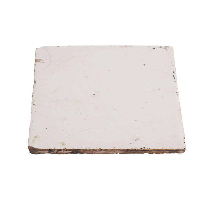 Single white Delft faience tile (c. 1800's)