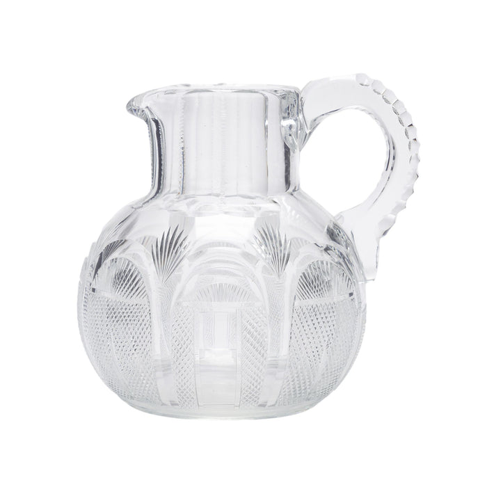 English Georgian blown and cut glass water or whiskey jug (c. 1830)