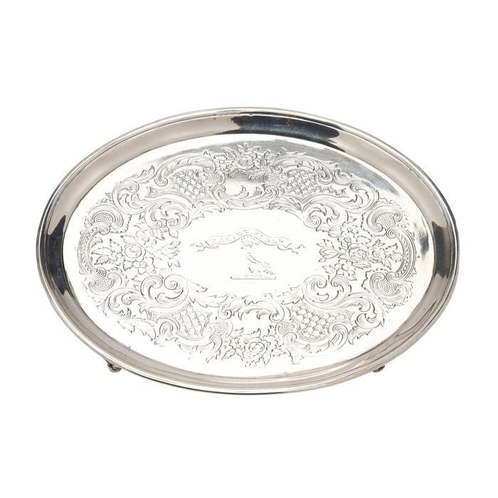 English George III sterling footed salver by Robert Garrard & John Wakelin (c. 1792)