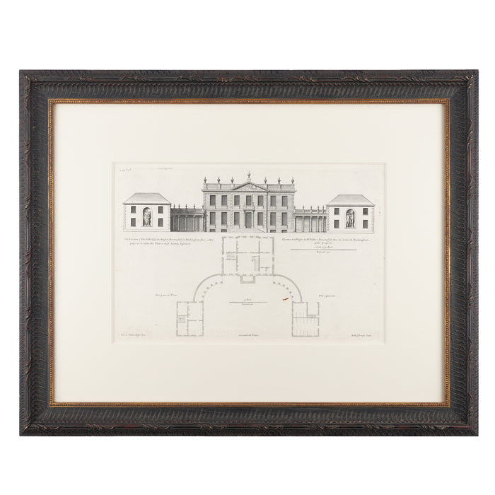 Two architectural engravings from Volume III of Vitruvius Britannicus by Colen Campbell (1725)