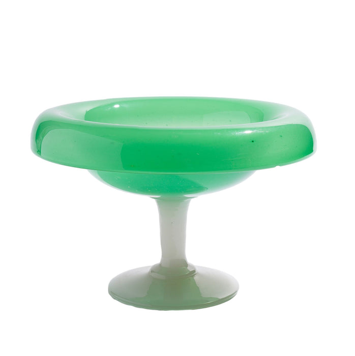 Steuben Studio jade & alabaster opaline compote (c. 1920)