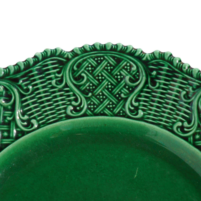 English majolica dessert plate (c. 1840)