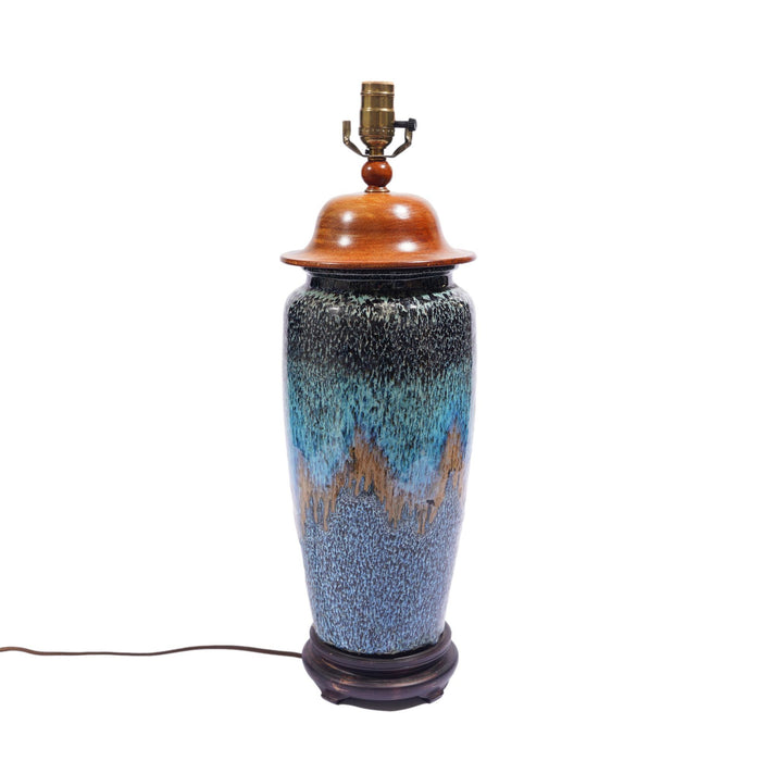 Chinese stoneware vase lamp (c. 1912-20)